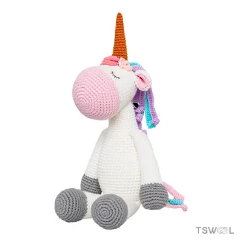 Uni Unicorn handmade woolen plush animal - gift from wool for children