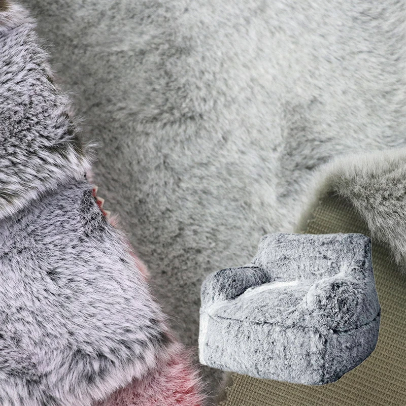 2426 Wholesale US 430gsm Polyester Fluffy Plush Velvet Pongee Fake Imitation Faux Rabbit Artificial Fur Fabrics for Bean Bag