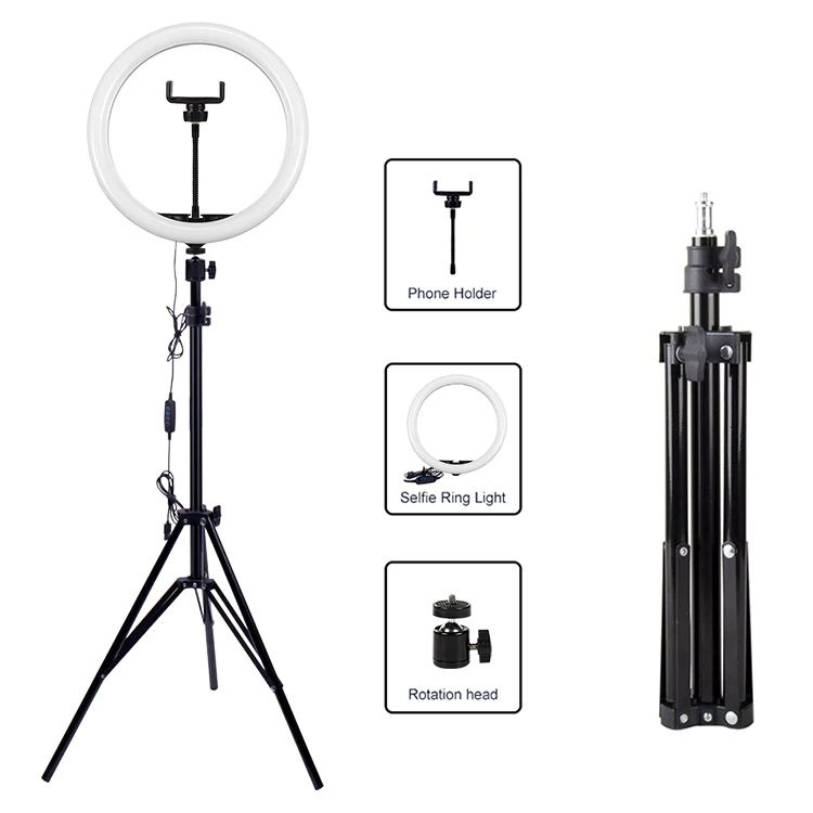 
Photographic video studio ring light 12 inch led circle ring light selfie tiktok live broadcasting lamp 