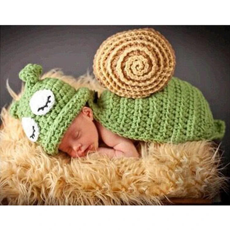Infant Toddler Cute Small Snail Baby  Hat Crochet Knit Newborn Photography Props