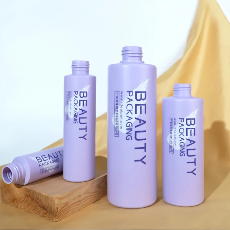 Custom logo purple 250g cosmetic 6oz 250ml 500ml  hdpe squeeze flip cap top conditioner shampoo bottle