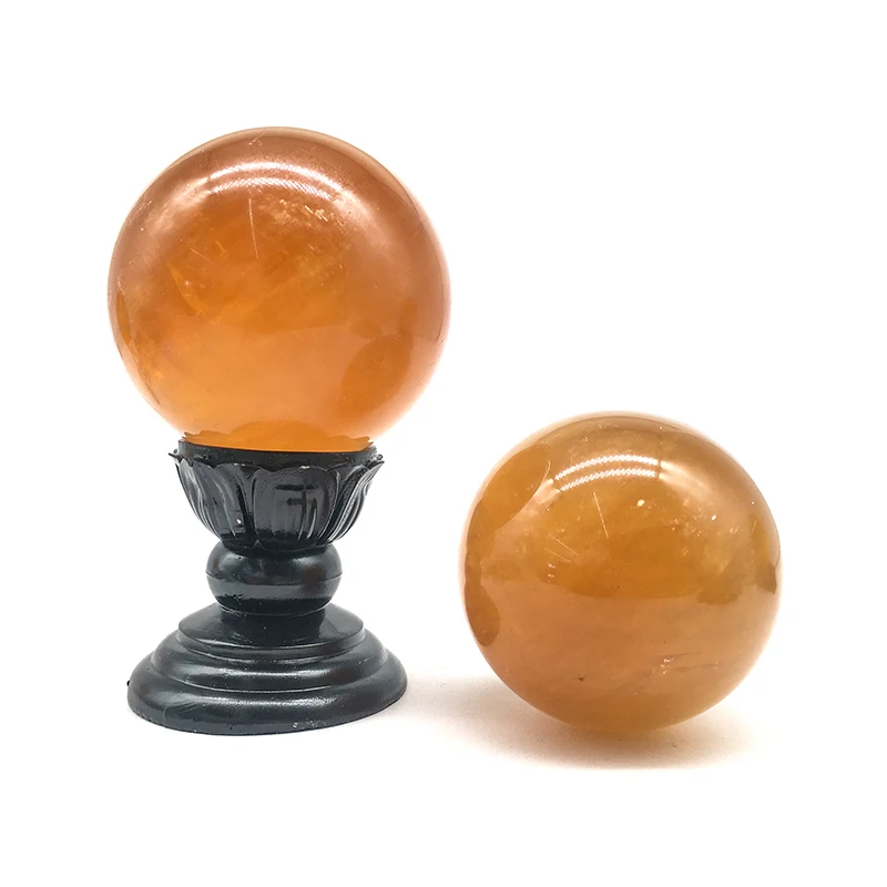 Wholesale Natural Crystal Orange honey calcite polished sphere Crystal Rainbow calcite ball for decoration