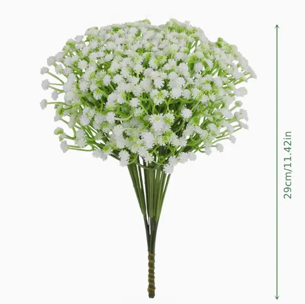 wedding venue layout decorations real touch white baby breath flowers artificial luxury garden home ornaments