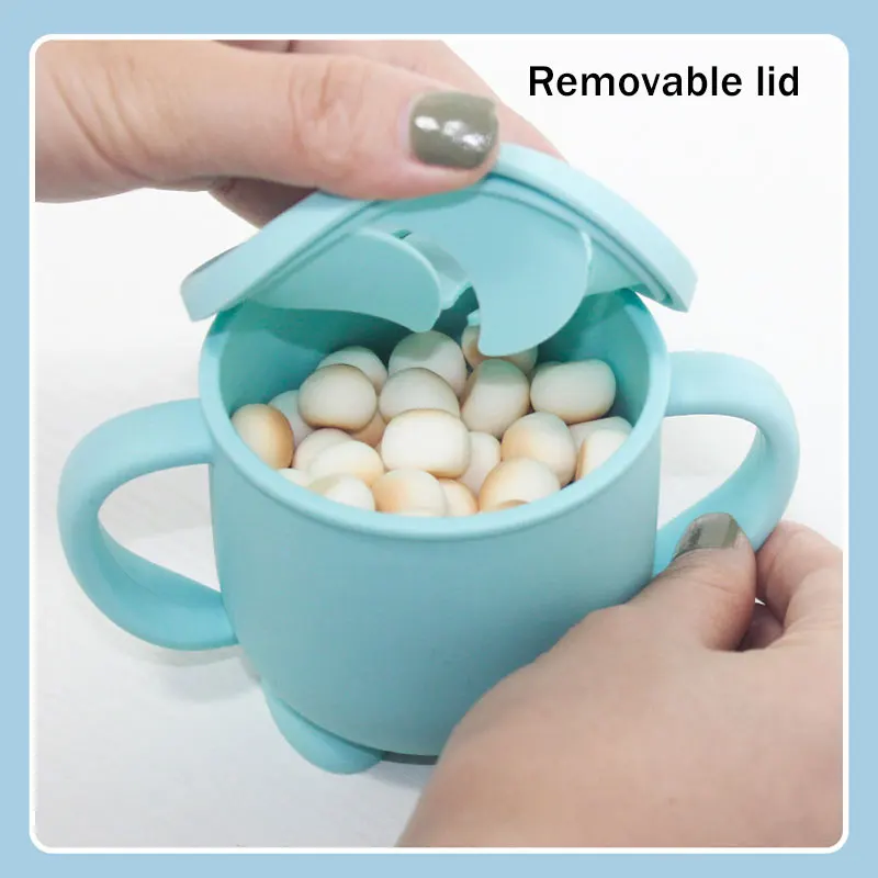 Travel Collapsible Kids Snack Container Baby Silicone Snack Cup Catcher