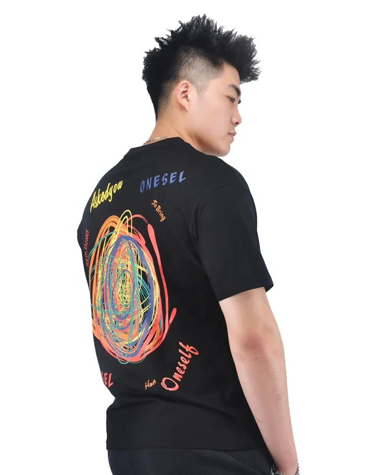 Professional Print T-shirt Manufacturer Add Custom Logo Embroidery T-shirts For Men 100% Cotton