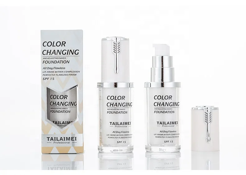 
TLM 30ML Magic Color Changing Liquid Foundation Makeup Base Nude Face Cover Concealer Long Lasting Makeup Skin Tone Foundation 