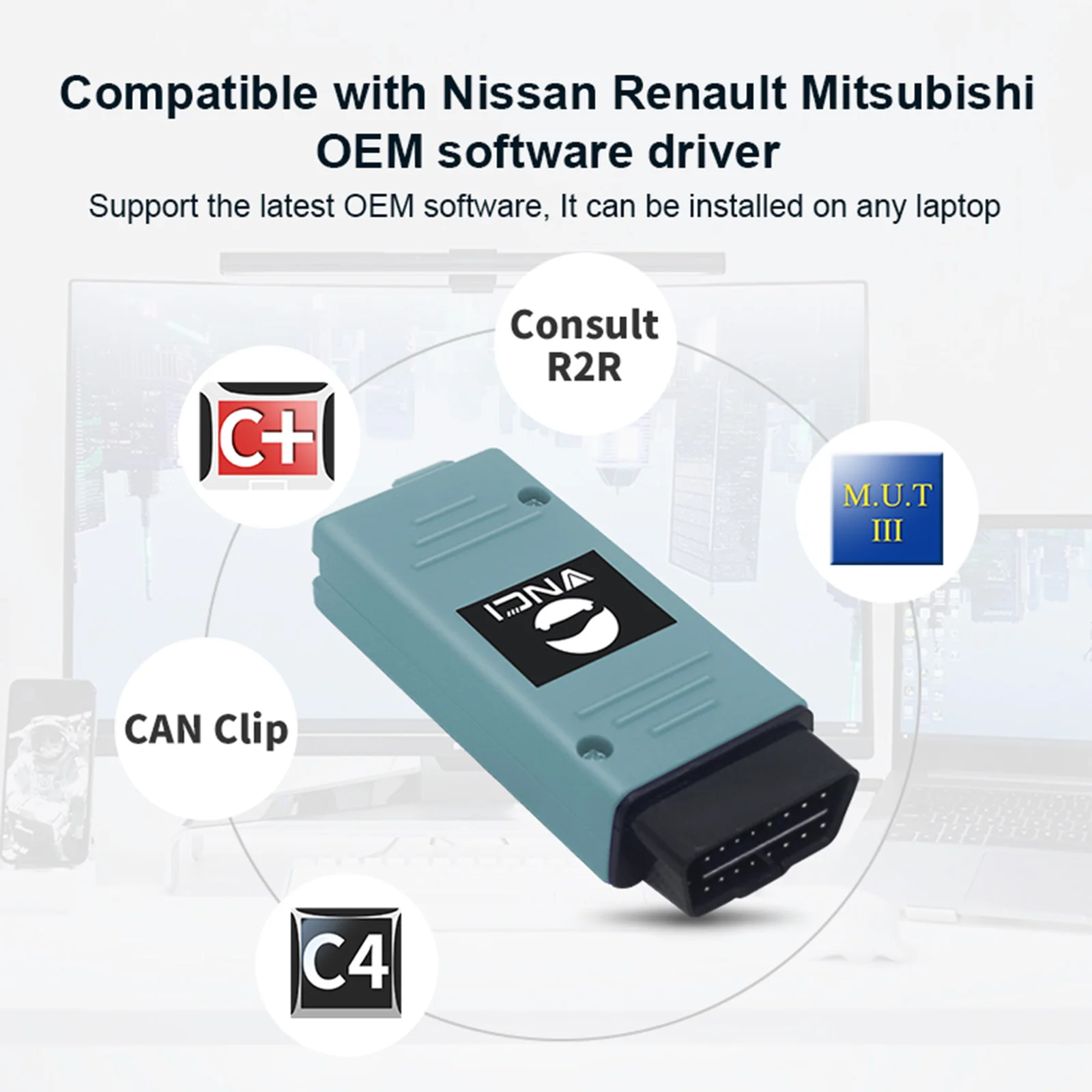 2024 VNCI RNM 3-in-1 ECM TCM Programming Reprogramming Auto Repair Diagnostic Tools for Nissan Renault Mitsubishi