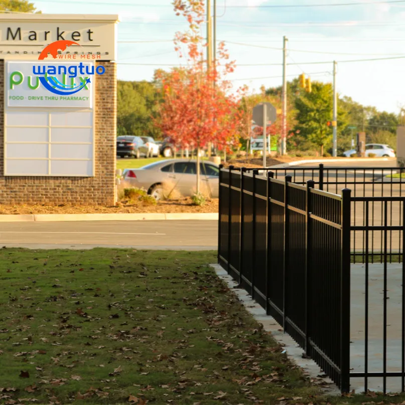 Modern Black Vertical Aluminum Garden Privacy Fence Panels Welded Technique Outdoor Fence Hardware Accessories Driveway Gates