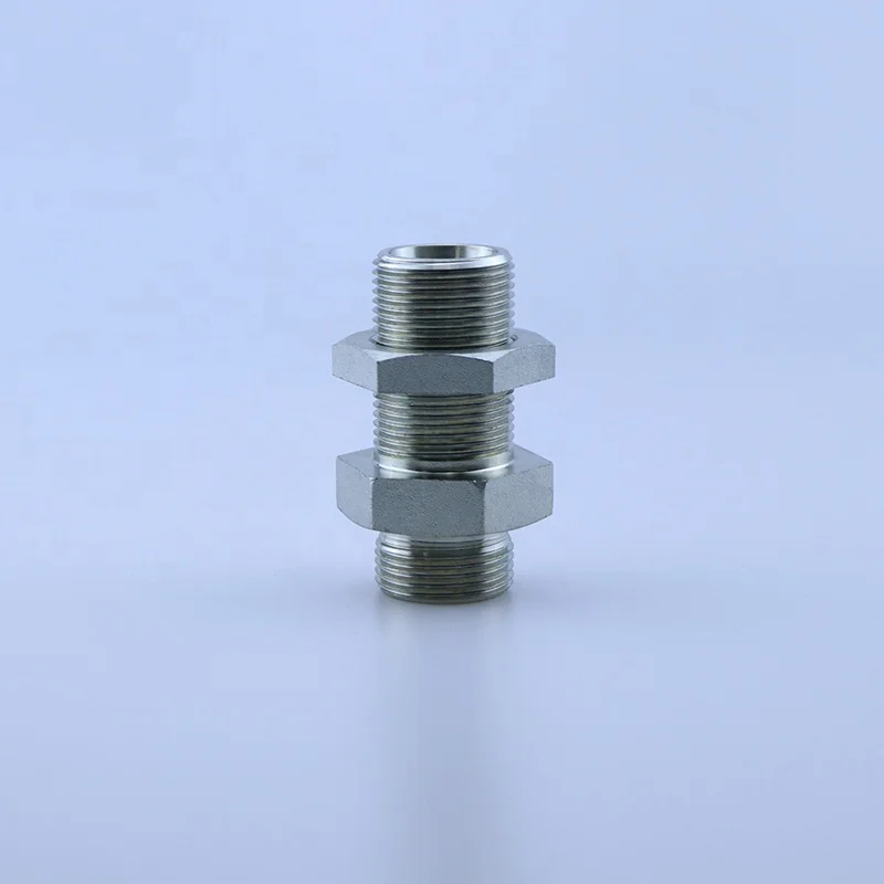 6C 6D High Pressure Stainless Steel CNC Lathe Fluid Male Thread Straight Pipe Nipples Tube Connector Hydraulic Joint