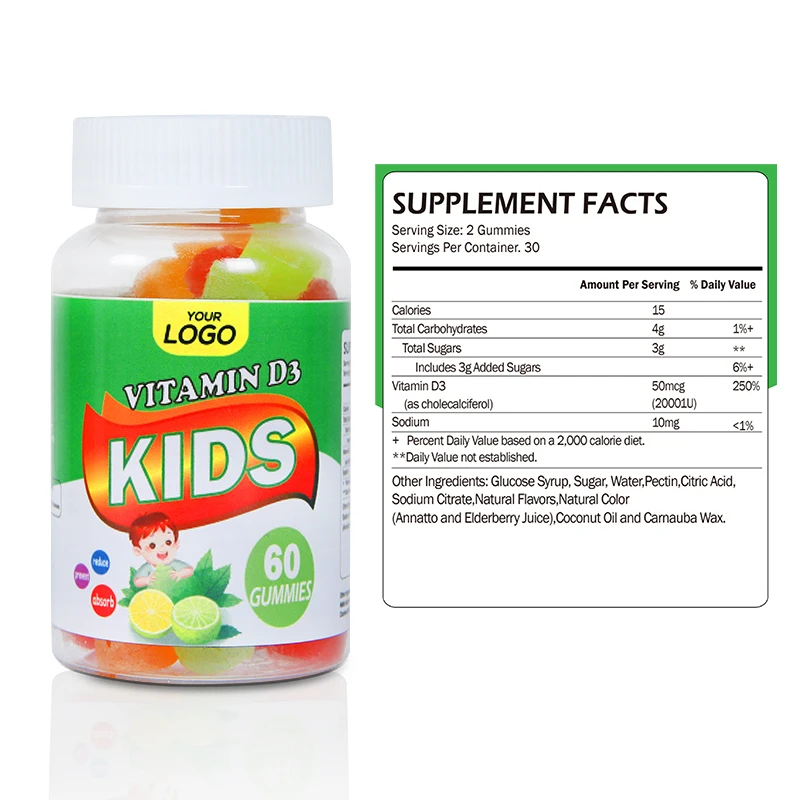 OEM  Multivitamin Gummy  Vitamin  D3 Bear  Candy lmmunity System Promote calcium absorption Gummies For Children