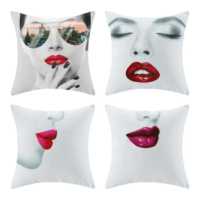 Modern Art Beautiful Body Swan Wings Feather Ballerina Girls Decorative Pillow Cover for Sofa