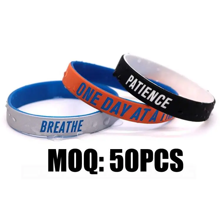 Shenzhen Silicone Wristbands Mp Tri Color Key Wrist Strap Ir Wristband Tunnel Luminous Bracelet for Couple Birthstone Two Name