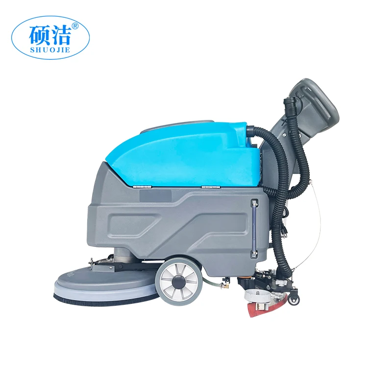 Low Price Commercial Tile Floor Cleaning Machine Low Noise Walk Behind Floor Cleaner 24v