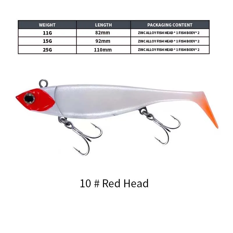 Wholesale Jig Head Soft Lure Long Casting Jig Head Paddle Tail Soft Plastic lure Black Minnow Fishing Lure