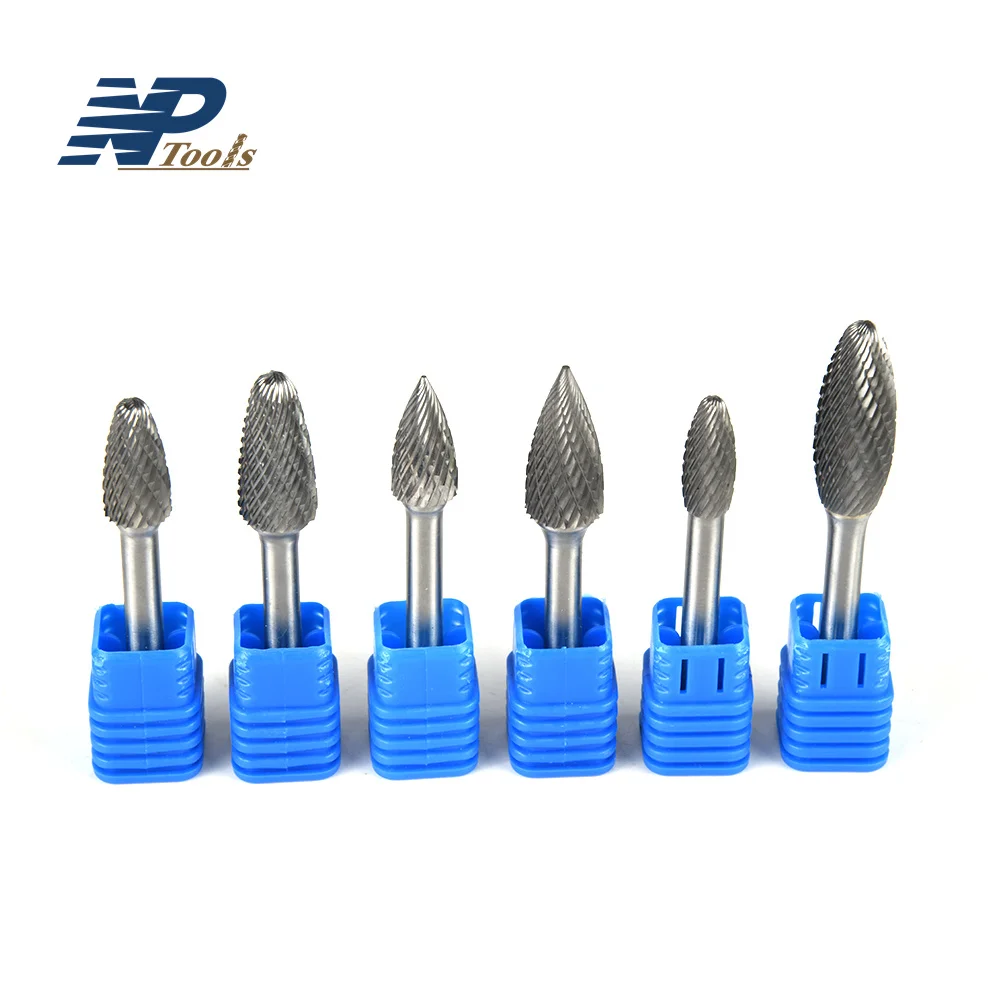 NAIPU High Quality Various Standard Carbide Rotary burr Tree Shape Pointed End Shape international standard burr files Rotary Fi