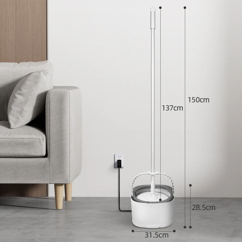 Jesun Automatic Cleaning Electric Round Mops Adjustable 360 Spin Magic Mop Cleaning Floors 360 Rotating Mop and Bucket with Spin