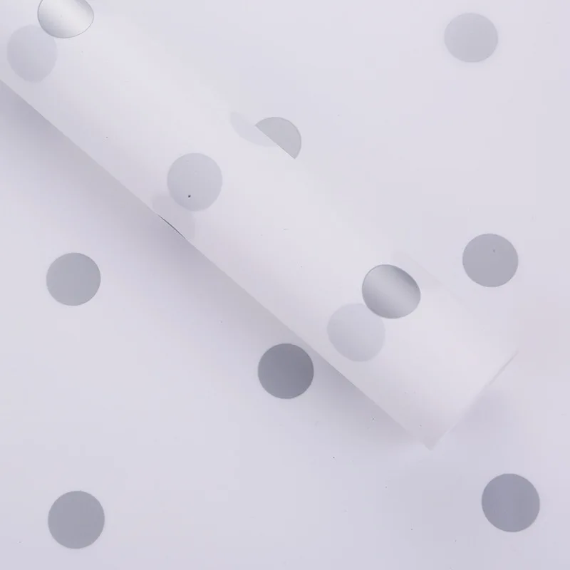 Fashion Caramel Film Point Dot Wrapping Flower Rose Bouquet Packing Material Florist Ready to Ship Waterproof Paper