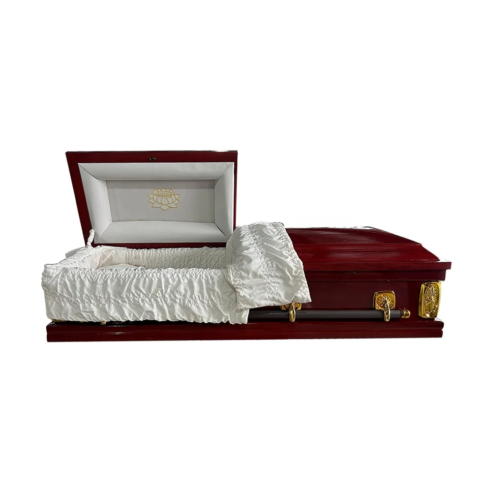 Professional Funeral Supplies MDF Wood  Cremation Coffin Casket for Adults Funeral Use