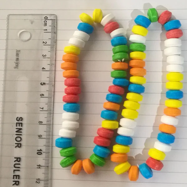 candy bracelets with Individually Wrapped Dextrose candy necklace with colorful bead fruity  19g/pc 100pcs/bag OEM AVAILABLE