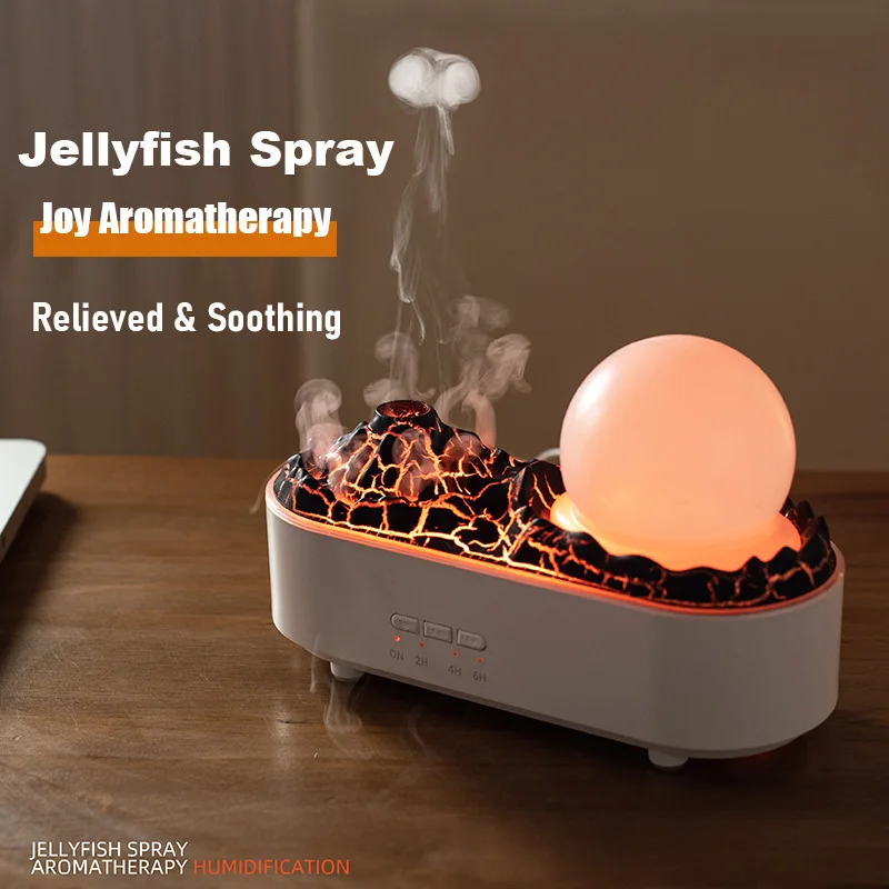 Air Vaporizer 200ml Diffuser White Crystal Ball Volcano Lava Humidifier