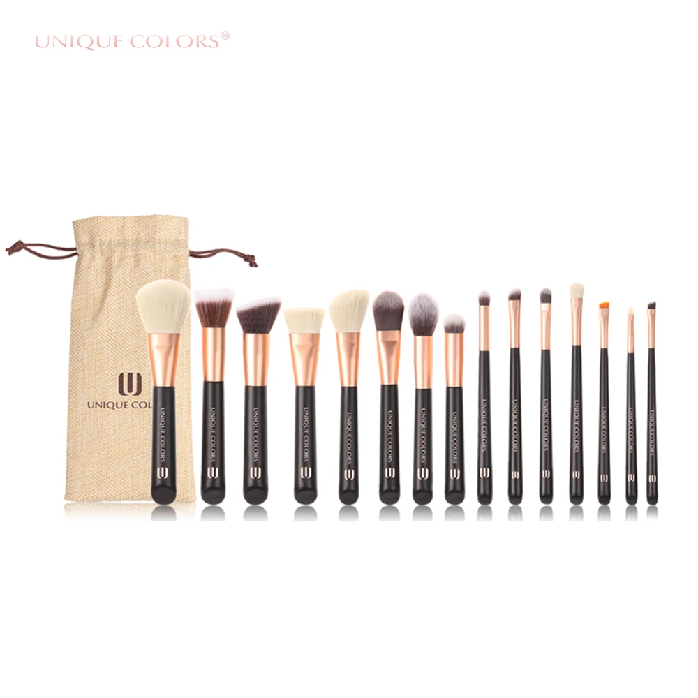 High Quality customized Luxury Rose Gold Makeup Brush foundation Double Ended Makeup Brush
