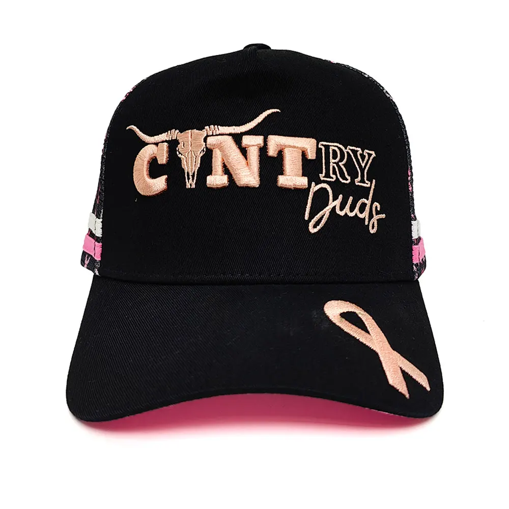 Good Quality Australian Custom Embroidery Logo 5 Panel Trucker Cap Hat Grey Stripes Australia High Profile Country Trucker Caps