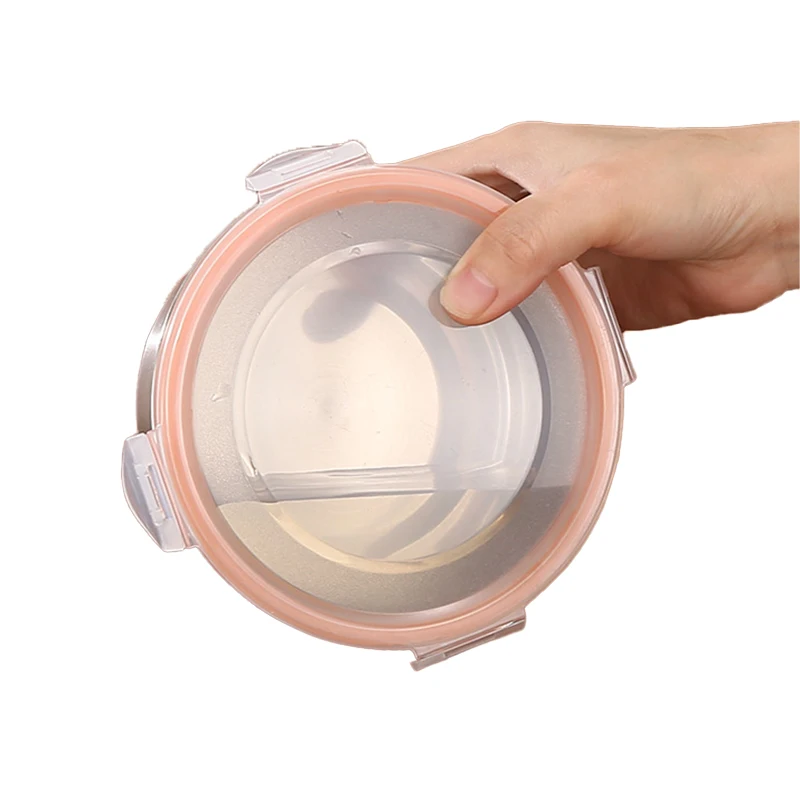 Customization stainless steel food container with lid kitchenware wholesale food containers storage fruits dessert takeway