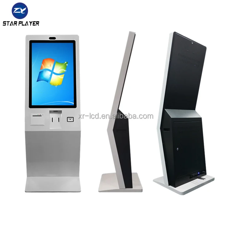 27 Inch Smart Signage Display Retail Self Service Cash Register Kiosk Floor Standing Touch Interactive Self Service