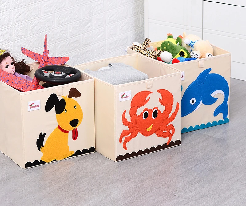 Christmas Animal Oxford Cloth Foldable Organizer Storage Boxes Cartoon Santa Tiger Horse Monkey Pig Cubes Kids Fold Storage Box