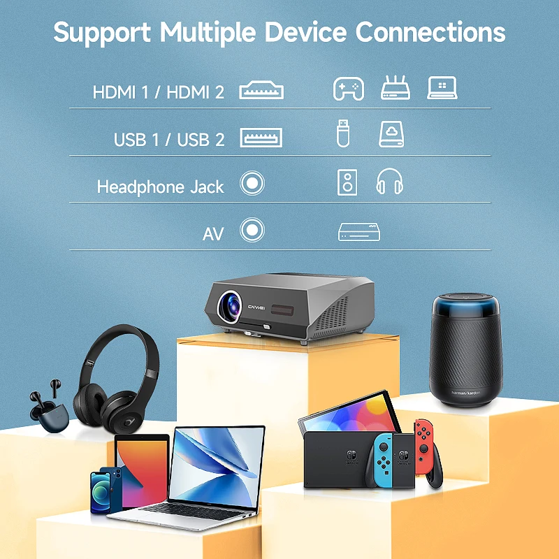 caiwei support full HD support 4k 1080P Digital Projector wifi projector Home meeting room outdoor