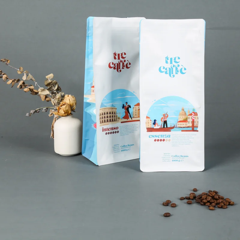 zip lock 200g stock blank standard hot stamp hook coffee bag with degassing valve