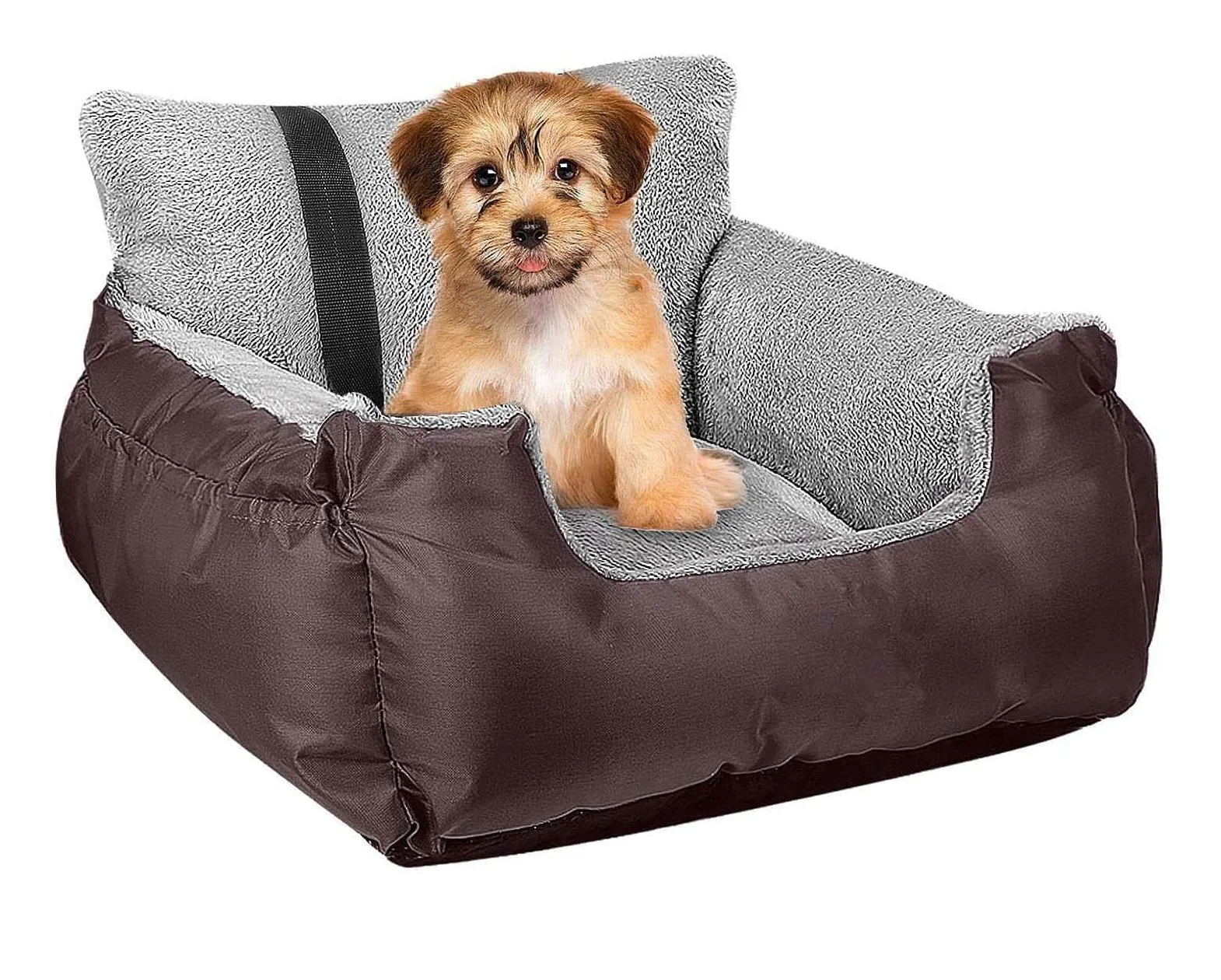 Elevated Plush Dog Car Seat Bed , Car Front Seat Bed for Small Dogs