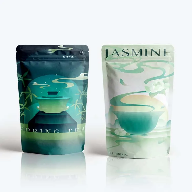 Customized Jasmin Tea Bag Large Spearmint Corn Starch Plastic Private Label Heat Seal Tea Packaging Bag For Bubble Tea