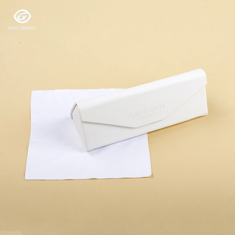 High quality white  eyewear accessories eyeglasses box set leather case soft optical glasses cases package custom logo