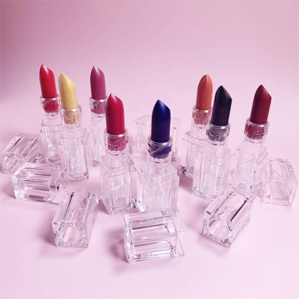 New Trends Quality Woman Cosmetics Natural Organic Waterproof Moisturizing Brown Creamy Silky Glitter Matte Lipstick