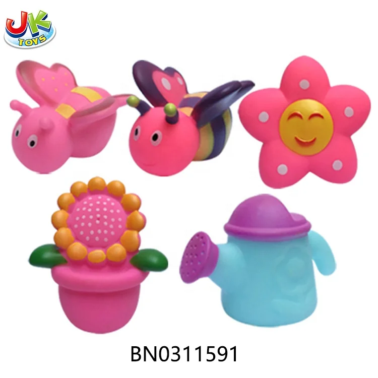 Baby bath toys water playing soft flower set with BIBI sound OEM/ODM hot sell  baby toys for kids 0 to 24 Months