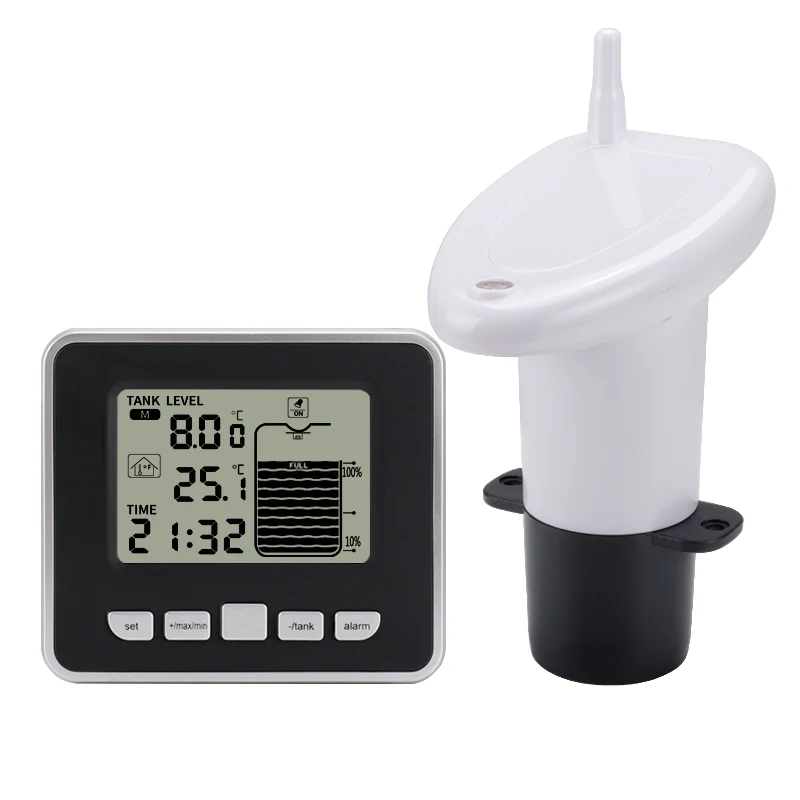 Water Level Meter Gauge Liquid Digital Leveling Ultrasonic Electronic Tank Gauges Sensor Levels Monitor Precision 200Mm