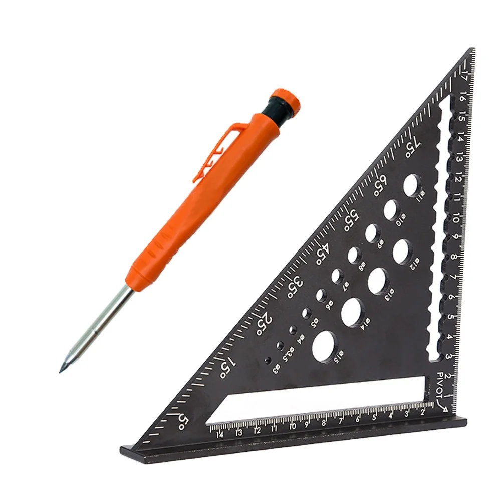 Aluminium Ruler Try Square Marking Gauge Protractor 45 90 Degrees DIY Carpenters Tool Marking Tool Woodworking
