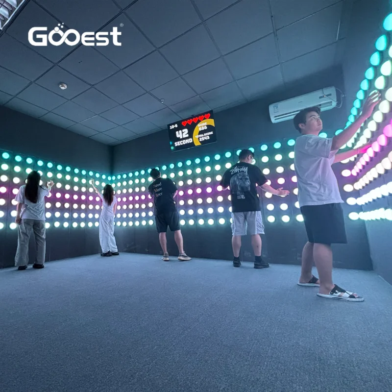 Sport activate led wall reaction teamwork grid activate climb sport center room