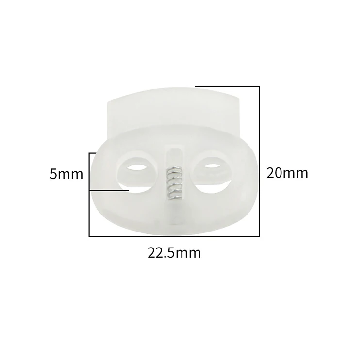 Drawstring Double Holes Oval Bean Spring Toggle Custom Garment Accessory String Cord Stopper Plastic Stoppers For Clothing