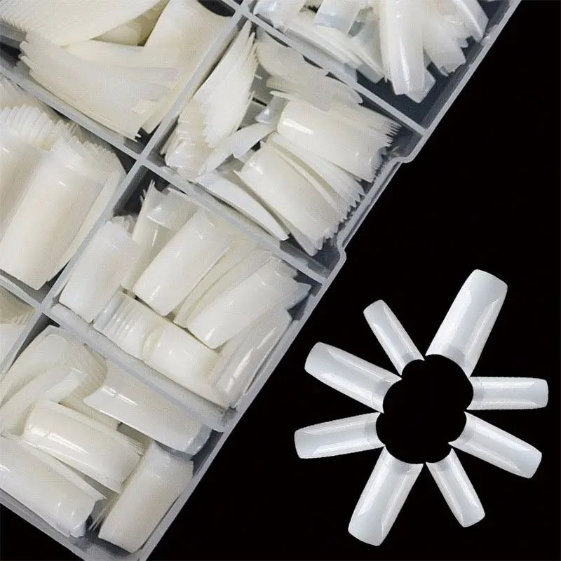 
Super Quality Fashion Girl Nail Tips 500 Coffin False Nails Press Long Transparent Natural Nails Tips 