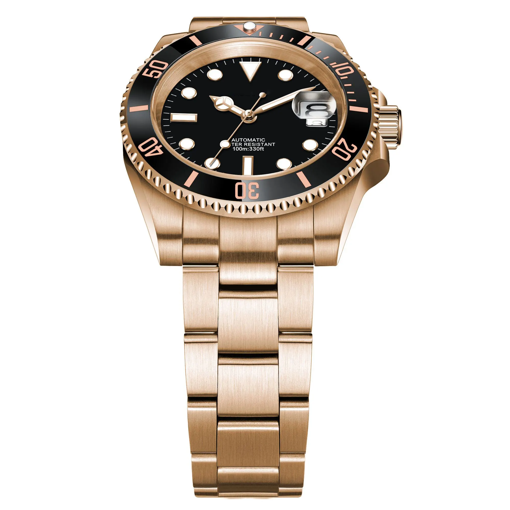 Corgeut Custom No Logo No Minimum Watch Luxury Sapphire Crystal Glass Miyota 20ATM Diver Golden Watch For Mens Automatic Watch