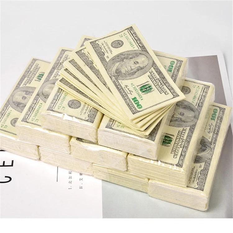 100$ Dollars Napkin US Dollar Bill Money Paper Towel Party Supply Disposable Napkins Personalised Paper Napkins Serviettes