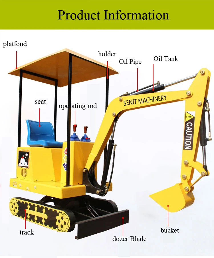 Amusement Park Indoor & Outdoor Coin Small mini toy excavator for kids