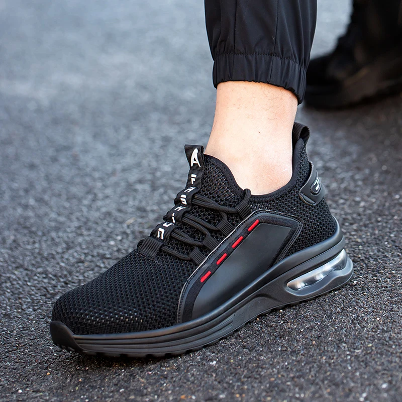 2024 Custom Professional Steel Toe Sports Safety Shoe Breathable High Quality Fly Weaving Safety Sport Shoes