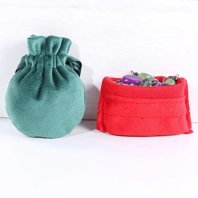 Custom Velvet Envelope Dust Bags Blush Packaging Purple Jewelry Bags School Round Drawstring Pouches Recyclable