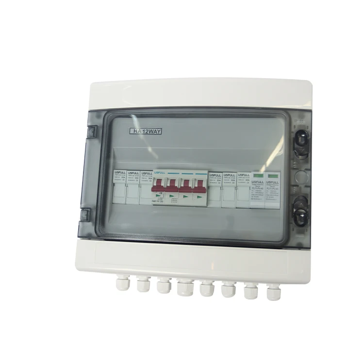 USFULL 2 Strings 4 Strings 1000V IP65 Lightning Protection Cabinet Panel Array Power Plastic Box Solar PV String Combiner Box