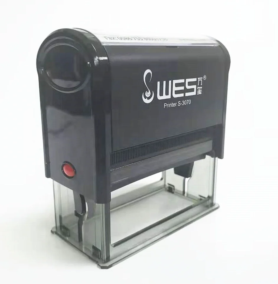 Self Inking Stamp WES S-3070 clear Imprint Easy to Operate Business Stamp