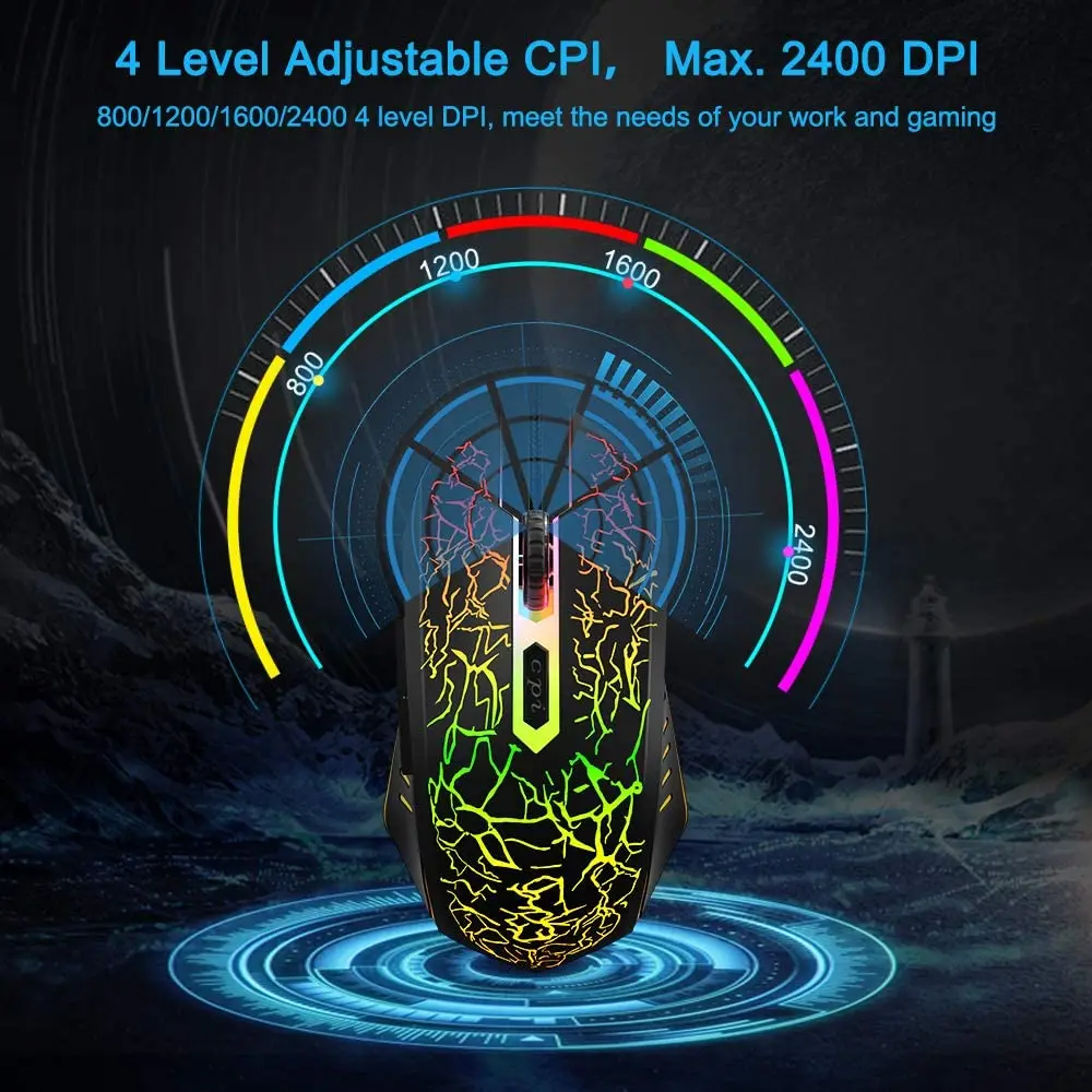 Shenzhen 7 Colors LED Lighted OEM 6D Cheap Gaming Mouse
