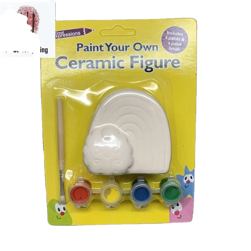 
DIY Ceramic Paint Set rainbow Bisque Hanging Ornaments For Gift Chinese manufacturers custom 